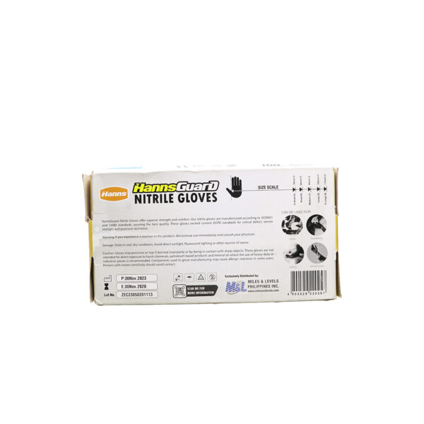 HANNSGUARD NITRILE GLOVES (SMALL , MEDIUM, LARGE)