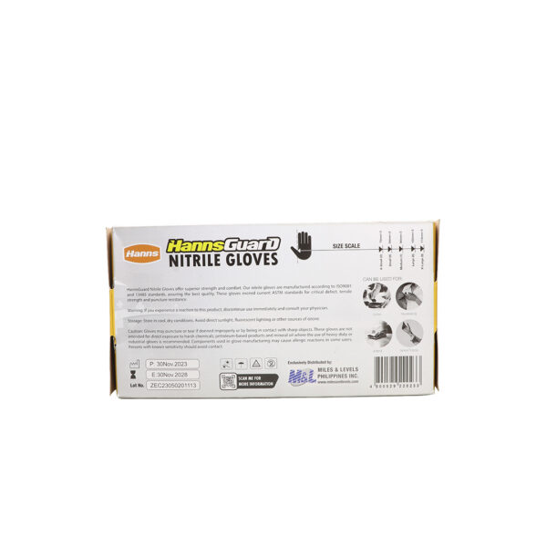 HANNSGUARD NITRILE GLOVES (SMALL , MEDIUM, LARGE)