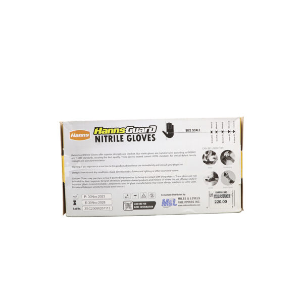HANNSGUARD NITRILE GLOVES (SMALL , MEDIUM, LARGE)