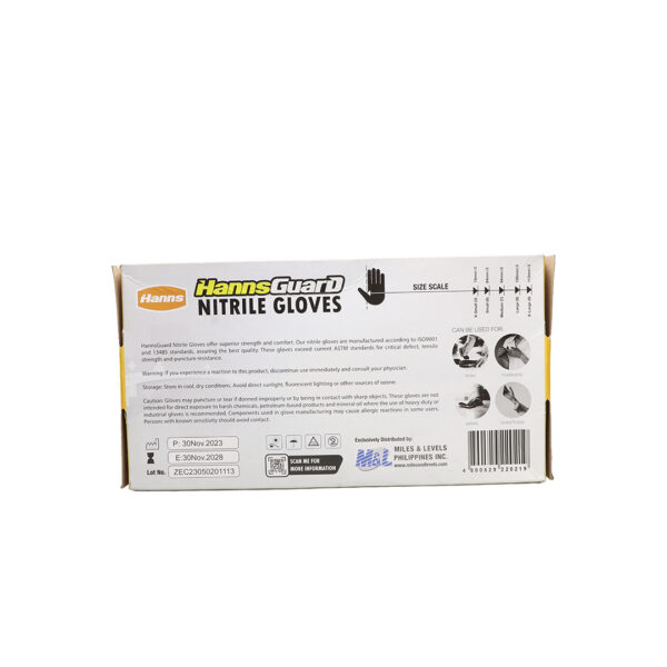 HANNSGUARD NITRILE GLOVES (SMALL , MEDIUM, LARGE)
