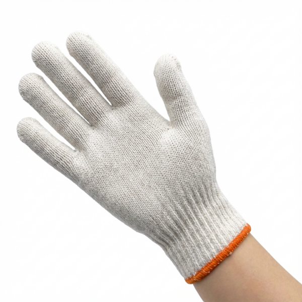 Firefly_Gemini Flash_make the Referrence Image hand in nitrile gloves to KNITTED GLOVES; the KNITTED GLOV 839236 HANNSGUARD KNITTED GLOVES 2 PAIRS /PACK